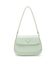 Image of Prada Cleo Brushed Leather Shoulder Bag With Flap