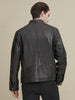 Image of Leather Jacket with Zipper Pockets