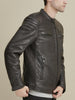Image of Rob Quilted Shoulder Leather Jacket
