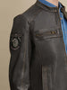 Image of Gabe Mens Leather Jacket with Patches