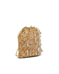 Prada Leather Mesh and Satin Clutch