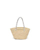 Image of Prada Woven Palm and Leather Tote