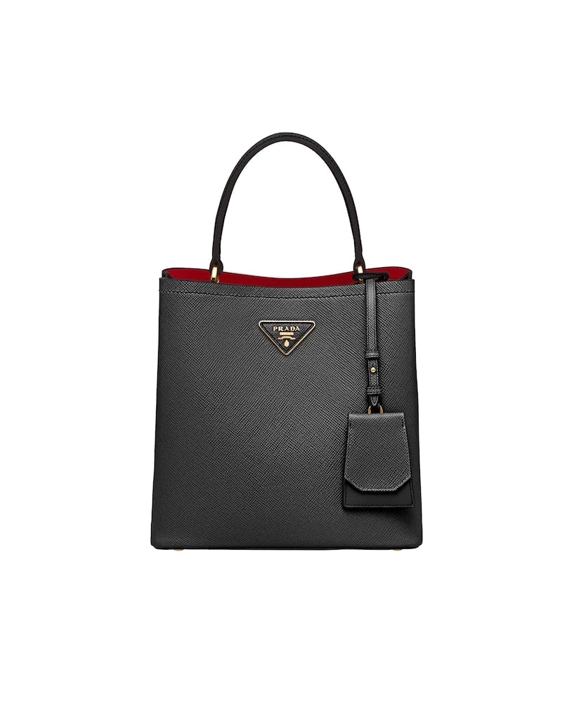 Small Saffiano Leather Prada Panier Bag