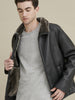 Image of Pebble Faux-Leather Jacket For Men