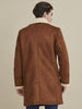 Image of Faux Shearling Car Coat brown