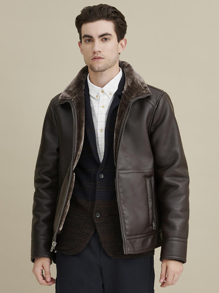 Jack frost leather coat with shearling lining best sale