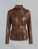 Image of TRIUMPH 2ND VERSION WOMEN LEATHER JACKET - COGNAC