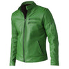 Image of SUPER REGULAR FIT PART WEAR MEN GREEN LEATHER JACKET