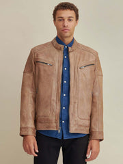 Mason Quilted Leather Jacket Cognac