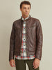 Image of Brent Mens Leather Moto Jacket