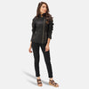 Image of Express Quilted Black Biker Leather Jacket for Women
