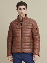 Max Leather Puffer Jacket