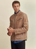 Image of Mason Quilted Leather Jacket Cognac