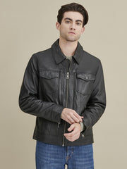 Greg Front Zip Trucker Jacket