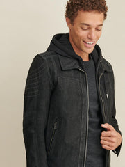 Thomas Leather Hooded Jacket