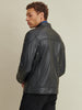 Image of Leather Jacket with Shoulder Patches