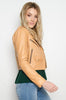 Image of Prime leather zippers cropped jacket for women