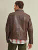 Image of Brent Mens Leather Moto Jacket