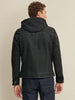 Image of Thomas Leather Hooded Jacket