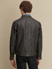 Image of Gabe Mens Leather Jacket with Patches