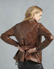 Image of TRIUMPH 2ND VERSION WOMEN LEATHER JACKET - COGNAC