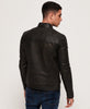 Image of Prime Moto Dark Brown Leather Jacket for Men
