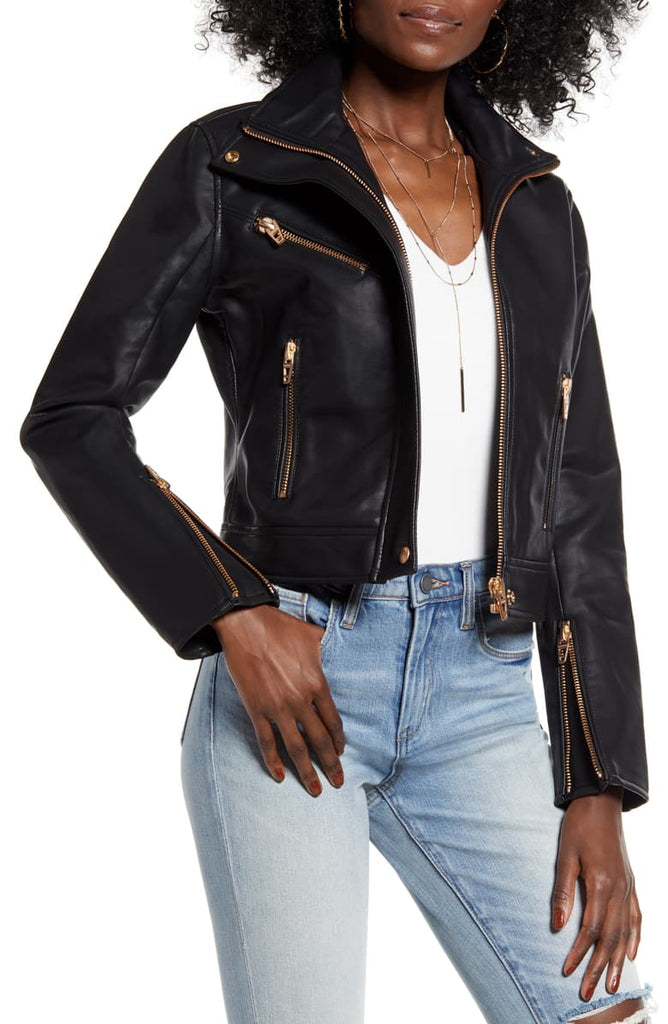 Madeline Asymmetrical Leather Jacket Black – Killers dealz