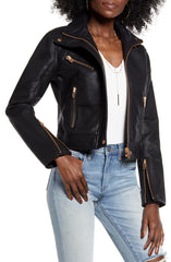 The Essentials Faux Leather Moto Jacket