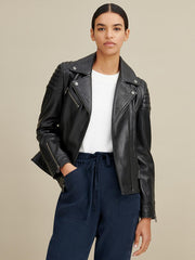 Leather Moto Jacket For women
