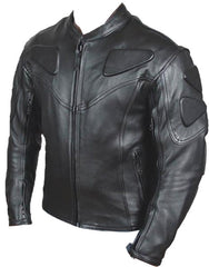 Biker Leather Motorcycle Jacket for men With Padding