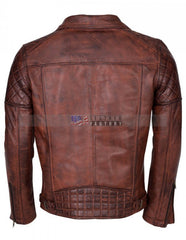 Brown Vintage Brando Biker Leather For Mans