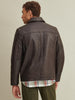 Image of Thinsulate™ Lined Leather Jacket Brown