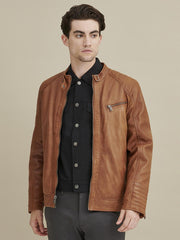 Caleb Quilted Mens Leather Jacket