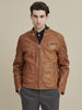 Image of Caleb Quilted Mens Leather Jacket