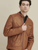 Image of Caleb Quilted Mens Leather Jacket