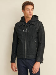 Big & Tall Vintage Hooded Genuine Mens Leather Jacket