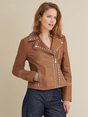 Bree Studded Womens Leather Jacket