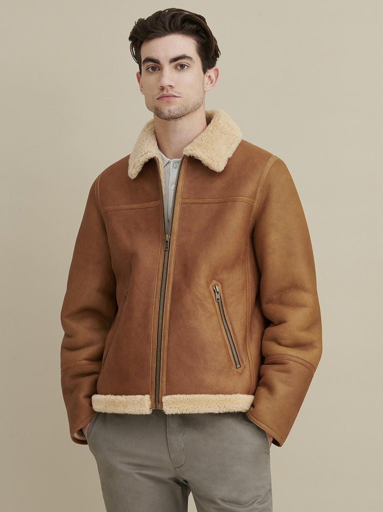 Kevin Sherpa Shearling Zip Front Jacket