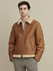 Kevin Sherpa Shearling Zip Front Jacket