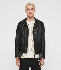 RIGG MENS LEATHER BIKER JACKET