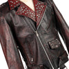Image of Customized Rock and Roll Red and Black Wash leather jacket