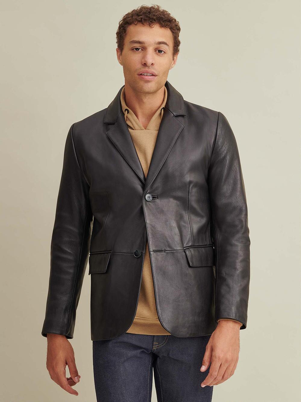 Vince Leather Blazer For Mens