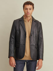 Vince Leather Blazer For Mens
