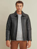 Image of George Mens Leather Jacket with Thinsulate™ Lining
