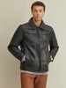 Image of George Mens Leather Jacket with Thinsulate™ Lining