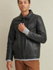 Image of George Mens Leather Jacket with Thinsulate™ Lining