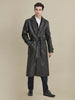 Image of Oliver Belted Leather Trench Coat