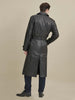 Image of Oliver Belted Leather Trench Coat