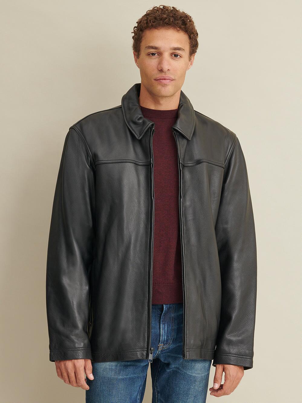 Big & Tall Mens Leather Jacket with Thinsulate™ Lining