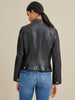 Image of Snap Tab Collar Leather Jacket